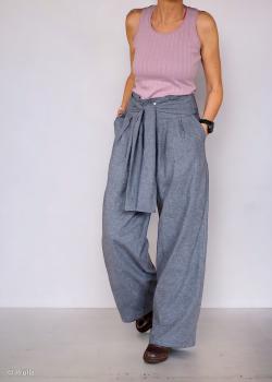 Baumwoll-Flanell  Hudson aus dem Hause Swafing, meliert, blaugrau